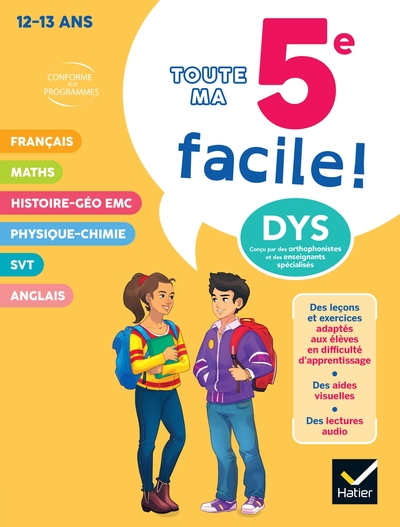Picture of Ma 5e facile ! Tout-en-un adapté aux enfants dyslexiques (DYS) ou en difficulté d'apprentissage