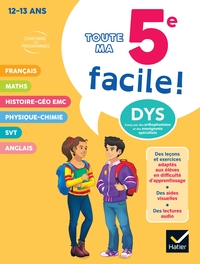 Picture of Ma 5e facile ! Tout-en-un adapté aux enfants dyslexiques (DYS) ou en difficulté d'apprentissage