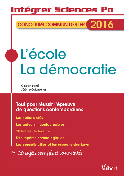 Image de L'école, La démocratie - Concours commun des IEP 2016