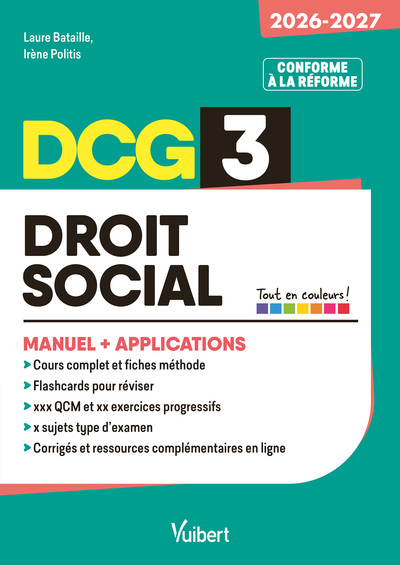 Image de DCG 3 - Droit social : Manuel et Applications - Réforme 2026-2027