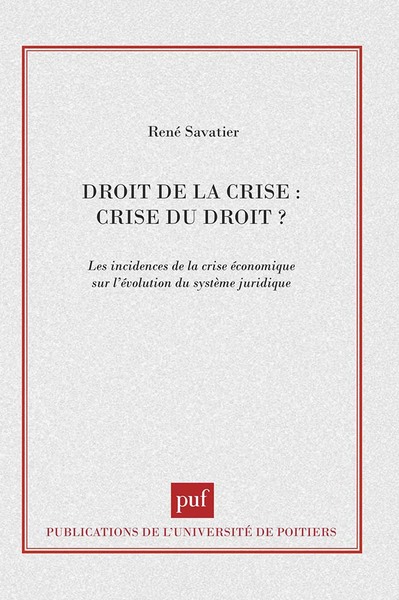 Picture of Droit de la crise, crise du droit