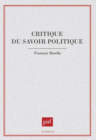 Image de Critique du savoir politique
