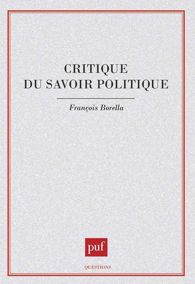 Picture of Critique du savoir politique