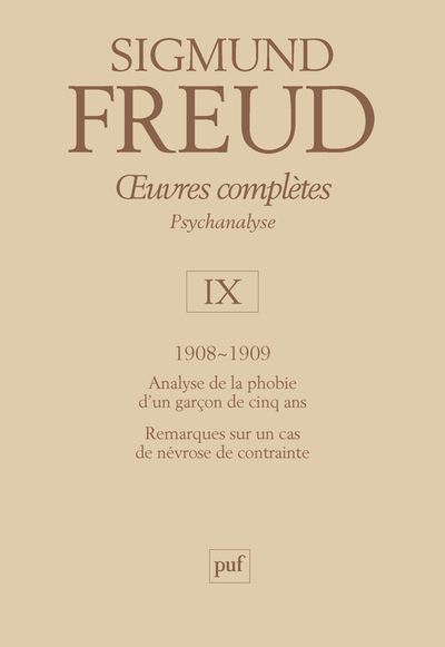 Picture of Œuvres complètes - psychanalyse - vol. IX : 1908-1909