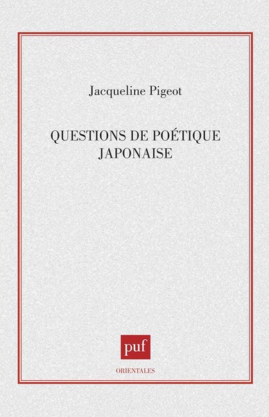Picture of Questions de poétique japonaise