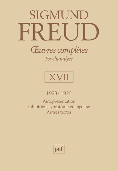 Image de oeuvres complètes - psychanalyse - vol. XVII : 1923-1925