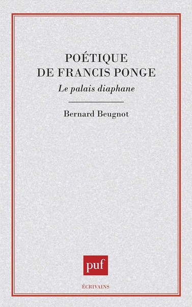 Picture of Poétique de Francis Ponge. Le palais diaphane