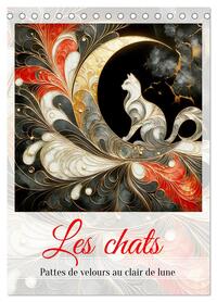 Picture of Les chats - Pattes de velours au clair de lune (Calendrier de bureau 2026 DIN A5 horizontal), CALVENDO calendrier mensuel