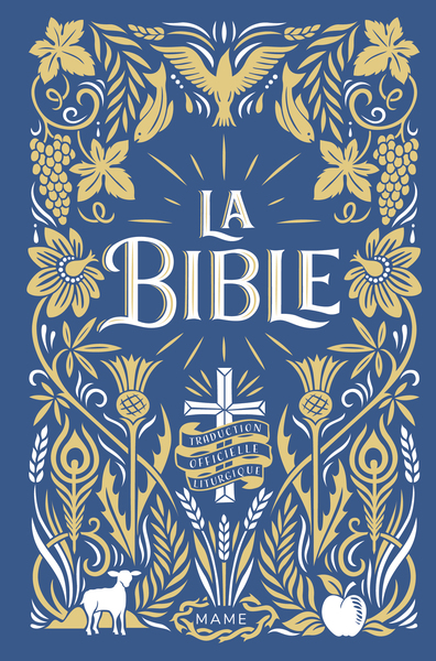 Image de La Bible – reliée + jaspage foncée - bleu marine