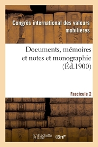 Picture of Documents, mémoires et notes et monographie