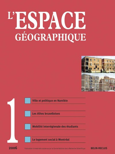 Image de L'Espace Géographique -  N°1