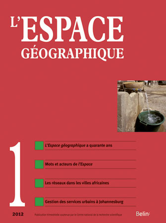 Picture of L'Espace géographique 2012-1
