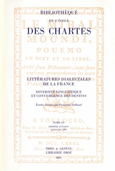 Image de Littératures dialectales de la France