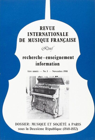 Picture of Revue Internationale de Musique Française (RIMF)  Numéro 3