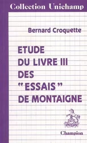 Picture of Etude du livre III des Essais de Montaigne