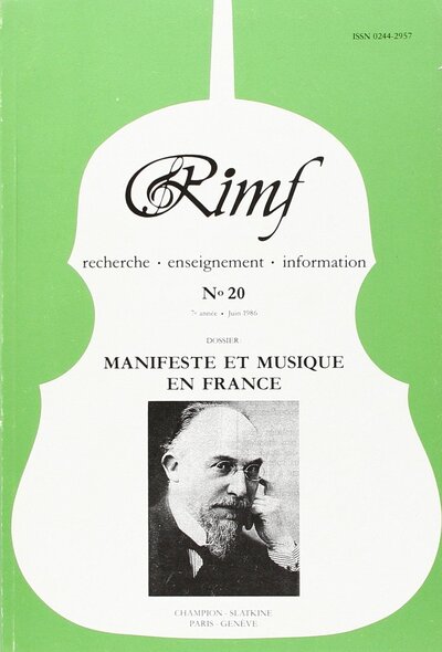 Picture of Revue Internationale de Musique Française (RIMF). Numéro 20