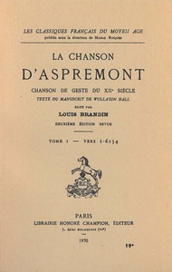 Picture of La chanson d'Aspremont  T1. Vers 1-6154 (1919)
