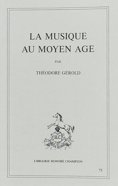 Image de La musique au Moyen Age (1932)