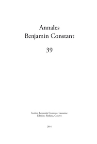 Picture of Annales Benjamin Constant 39 - 2014