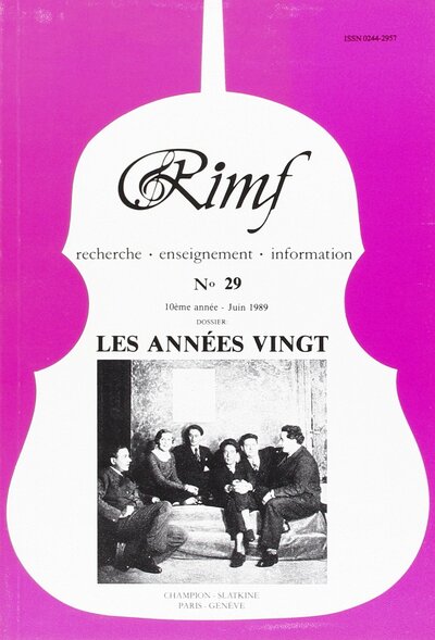 Image de Revue Internationale de Musique Française (RIMF) Numéro 29
