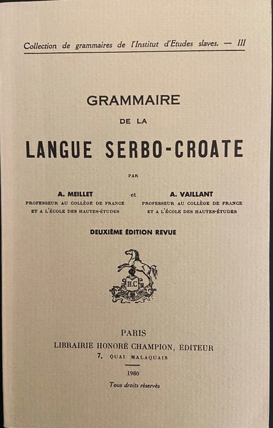 Picture of Grammaire de la langue serbo-croate