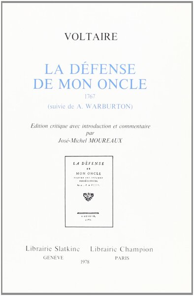 Picture of La Défense de mon oncle. Suivie de :  A Warburton
