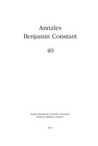 Image de Annales Benjamin Constant 40 - 2015
