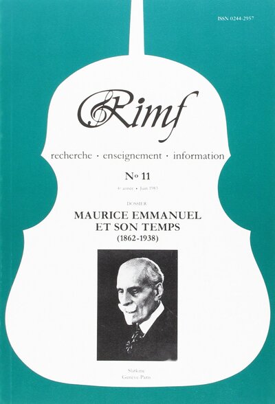 Picture of Revue Internationale de Musique Française (RIMF). Numéro 11