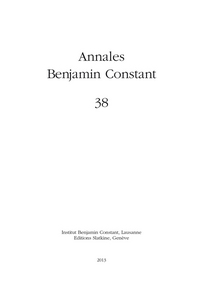 Picture of Annales Benjamin Constant 38 - 2013