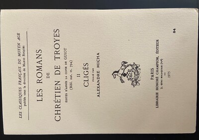 Picture of Cligès, en ancien français