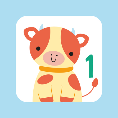 Picture of La vache - 1, 2, 3... compte et câline moi !