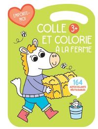Image de 3+ verte colle et colorie