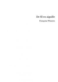 Picture of De fil en aiguille