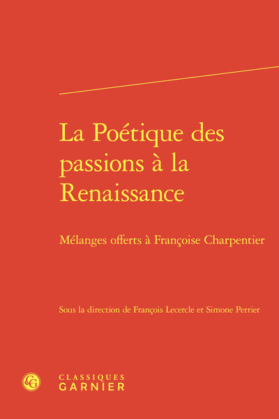 Picture of La Poétique des passions à la Renaissance