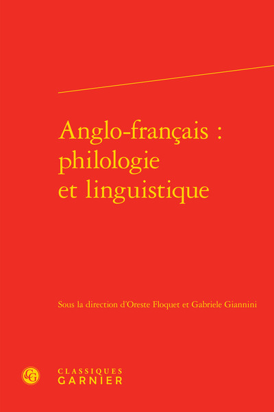 Image de Anglo-français : philologie et linguistique
