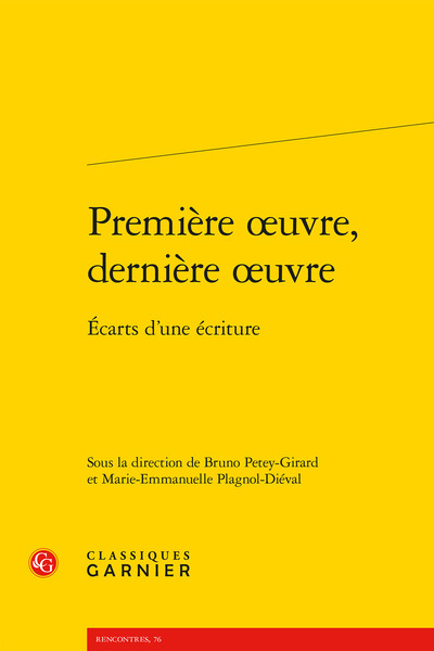 Image de Première oeuvre, dernière oeuvre