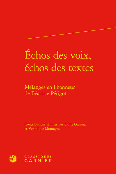 Image de Échos des voix, échos des textes