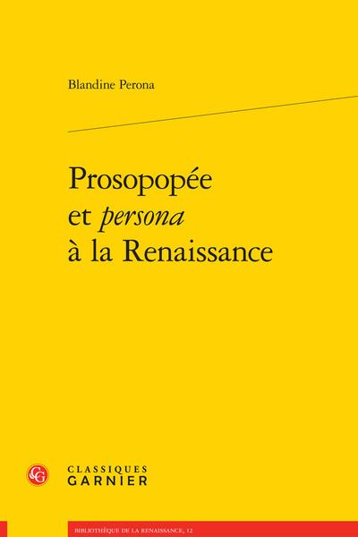 Picture of Prosopopée et persona à la Renaissance
