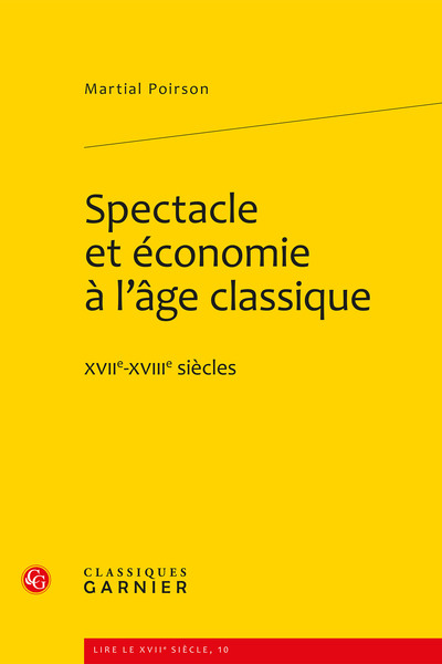 Image de Spectacle et économie à l'âge classique