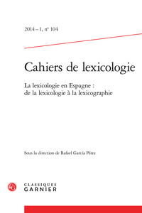 Picture of Cahiers de lexicologie