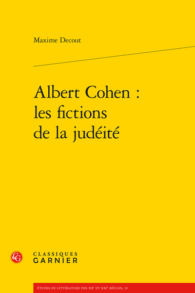 Image de Albert Cohen : les fictions de la judéité