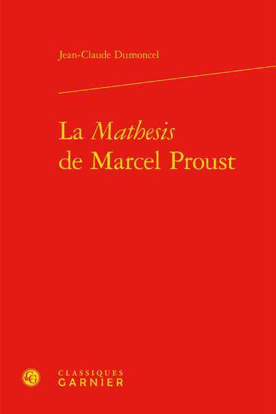 Image de La Mathesis de Marcel Proust