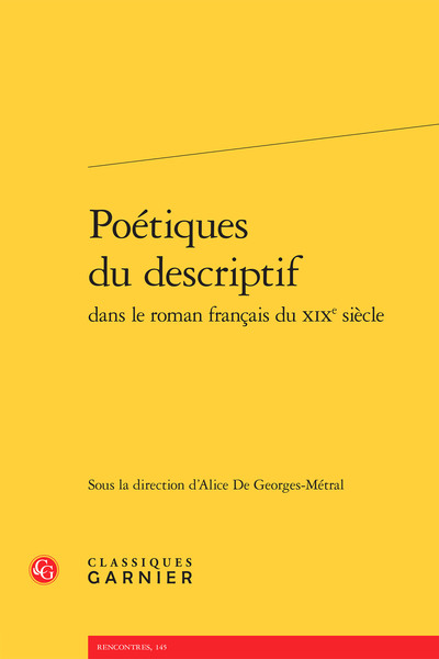 Image de Poétiques du descriptif