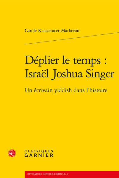 Image de Déplier le temps : Israël Joshua Singer