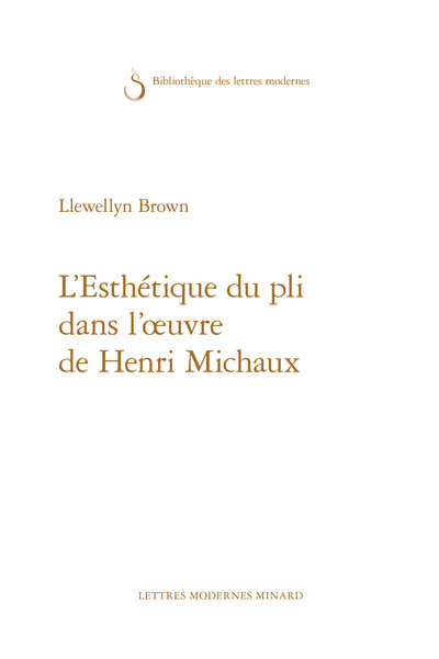 Image de L'Esthétique du pli dans l'oeuvre de Henri Michaux