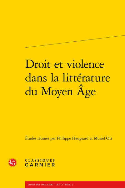 Image de Droit et violence dans la littérature du Moyen Âge