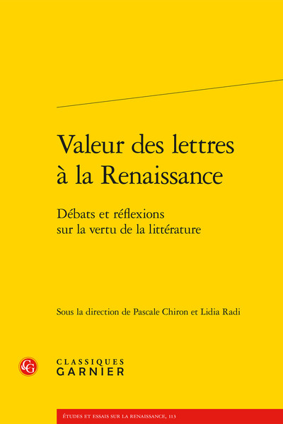 Image de Valeur des lettres à la Renaissance