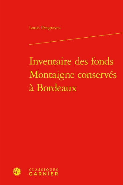 Picture of Inventaire des fonds Montaigne conservés à Bordeaux