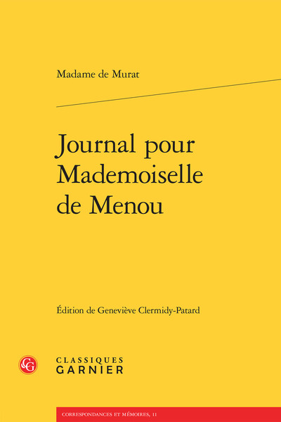 Image de Journal pour Mademoiselle de Menou