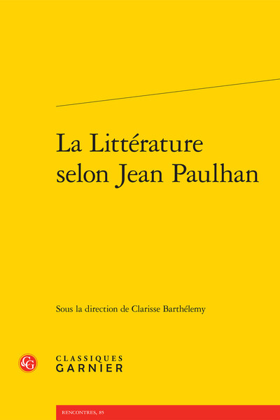Image de La Littérature selon Jean Paulhan
